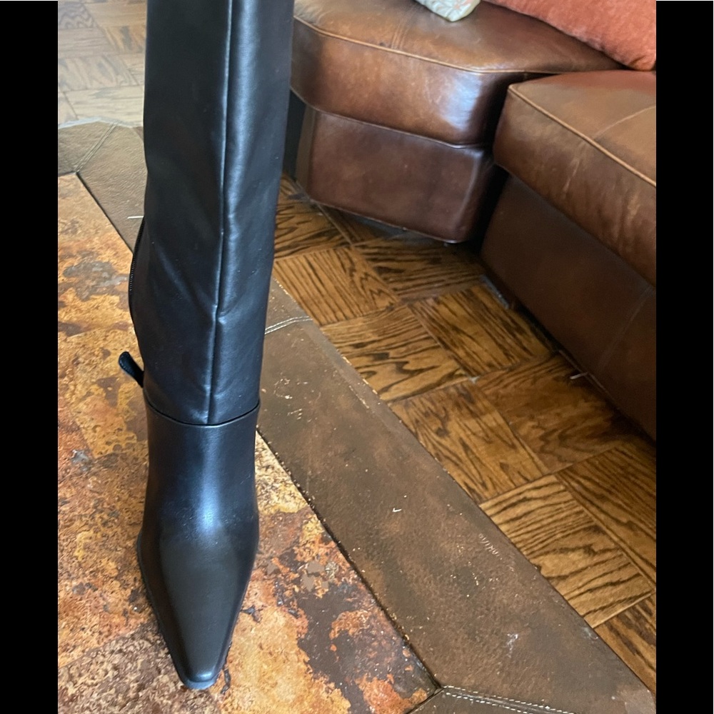 J LO block high heel boots